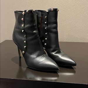Valentino Black Studded Heeled Boots